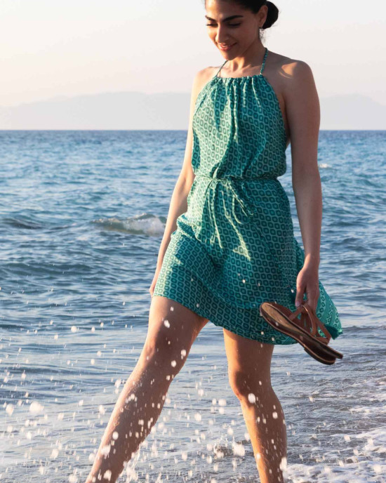 Anastasia Turquoise Mini Dress