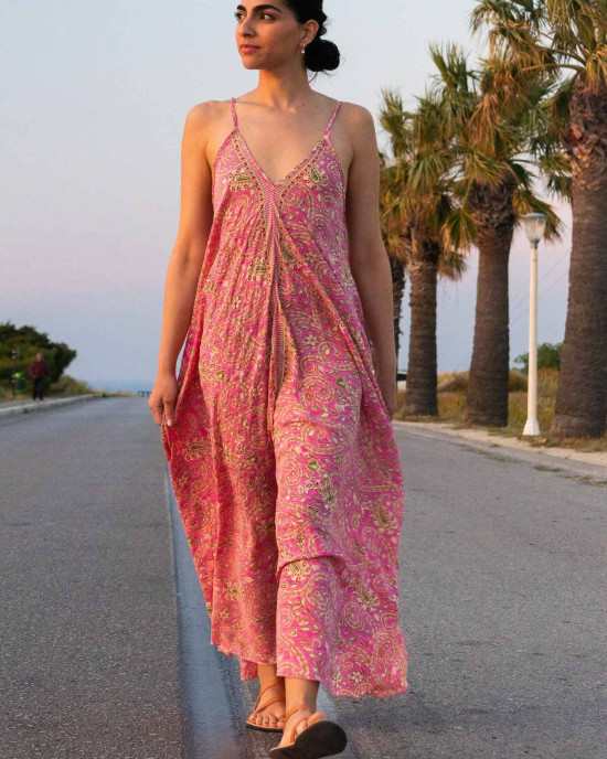 Calypso Melody Pink Maxi  Dress
